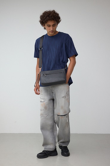 ヴィンテージフェイクレザーショルダーバッグ 詳細画像