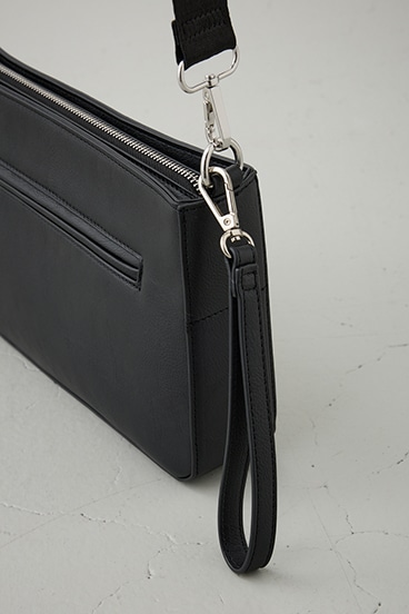 ヴィンテージフェイクレザーショルダーバッグ 詳細画像