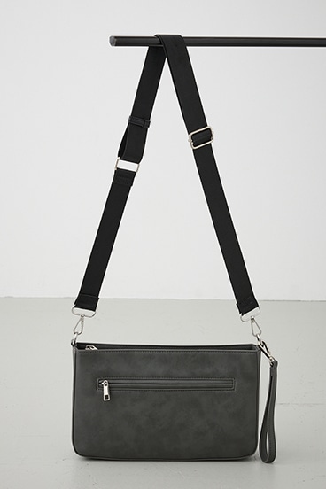 ヴィンテージフェイクレザーショルダーバッグ 詳細画像