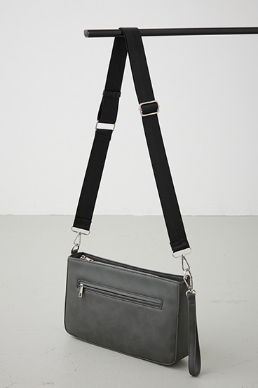 ヴィンテージフェイクレザーショルダーバッグ 詳細画像