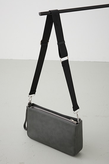 ヴィンテージフェイクレザーショルダーバッグ 詳細画像