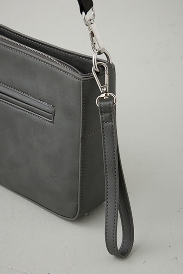 ヴィンテージフェイクレザーショルダーバッグ 詳細画像