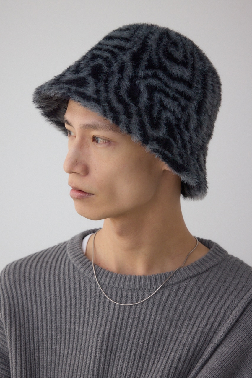 ゼブラ柄シャギーバケハ