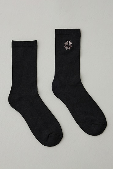 1ポイント刺繍ロングソックス