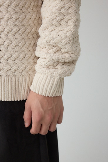 バスケット編みマットモールニット 詳細画像