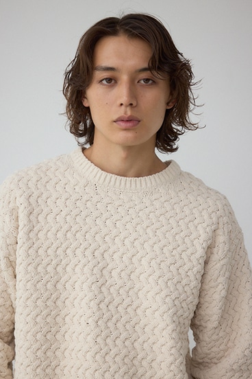 バスケット編みマットモールニット