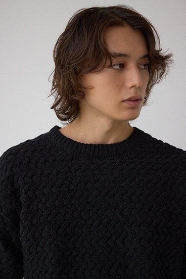 バスケット編みマットモールニット