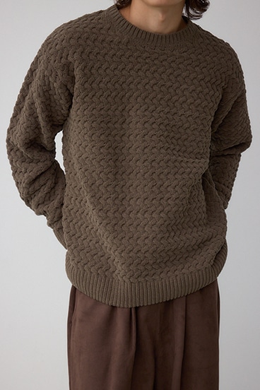 バスケット編みマットモールニット