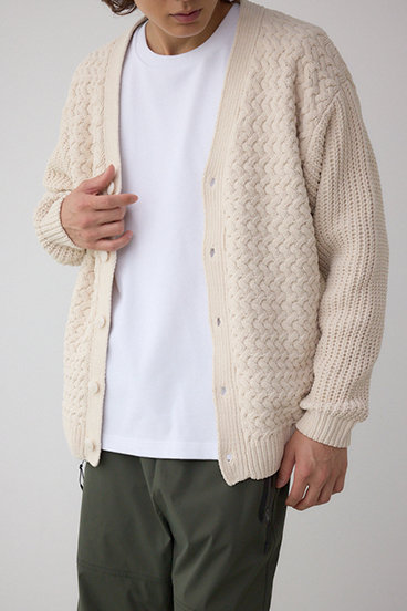バスケット編みマットモールカーディガン