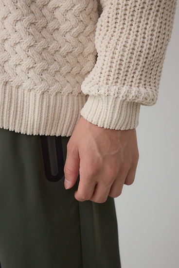 バスケット編みマットモールカーディガン 詳細画像