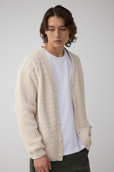 バスケット編みマットモールカーディガン 詳細画像