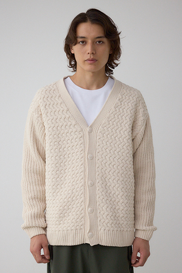 バスケット編みマットモールカーディガン 詳細画像