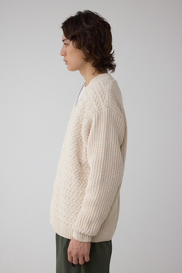バスケット編みマットモールカーディガン 詳細画像