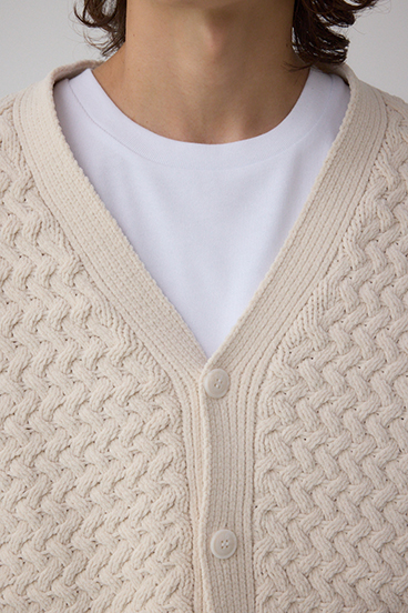 バスケット編みマットモールカーディガン 詳細画像
