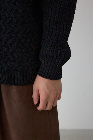 バスケット編みマットモールカーディガン 詳細画像