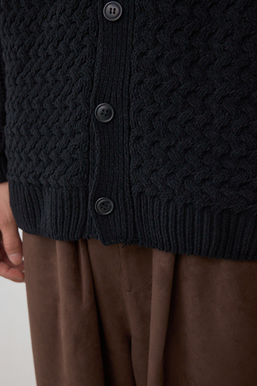 バスケット編みマットモールカーディガン 詳細画像