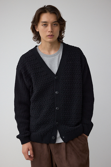 バスケット編みマットモールカーディガン 詳細画像