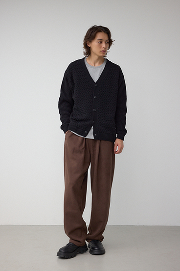 バスケット編みマットモールカーディガン 詳細画像