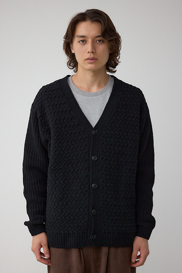 バスケット編みマットモールカーディガン 詳細画像
