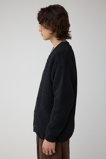 バスケット編みマットモールカーディガン 詳細画像
