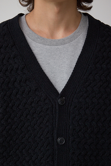 バスケット編みマットモールカーディガン 詳細画像