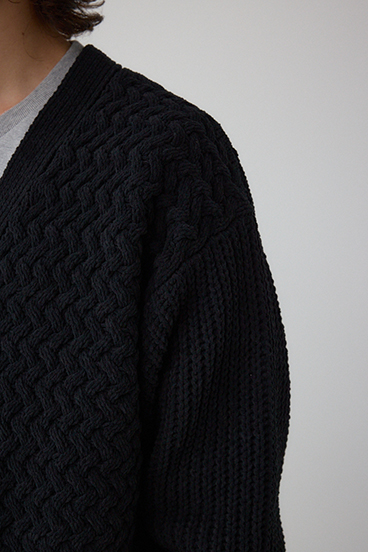 バスケット編みマットモールカーディガン 詳細画像