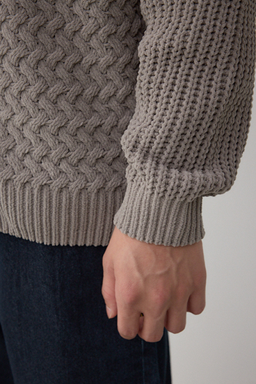 バスケット編みマットモールカーディガン 詳細画像