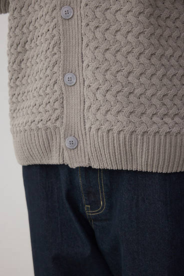 バスケット編みマットモールカーディガン 詳細画像