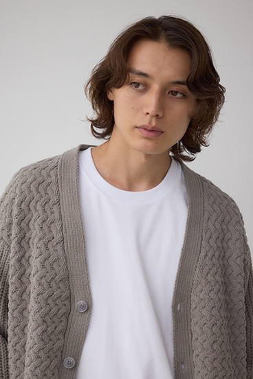 バスケット編みマットモールカーディガン