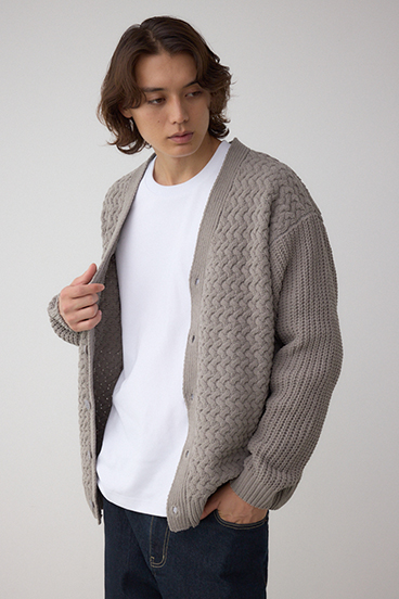 バスケット編みマットモールカーディガン 詳細画像