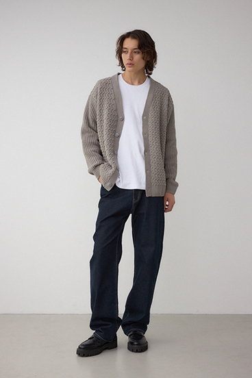 バスケット編みマットモールカーディガン 詳細画像