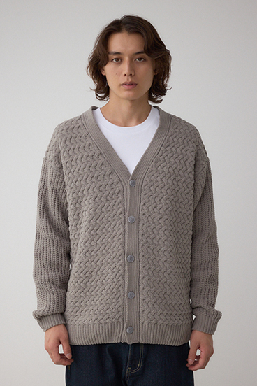 バスケット編みマットモールカーディガン 詳細画像