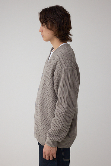 バスケット編みマットモールカーディガン 詳細画像