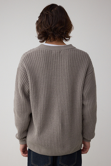 バスケット編みマットモールカーディガン 詳細画像