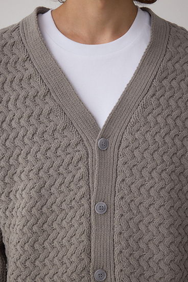 バスケット編みマットモールカーディガン 詳細画像