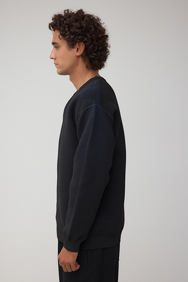 ミックスカラーリップル編みニットトップス 詳細画像