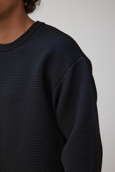 ミックスカラーリップル編みニットトップス 詳細画像