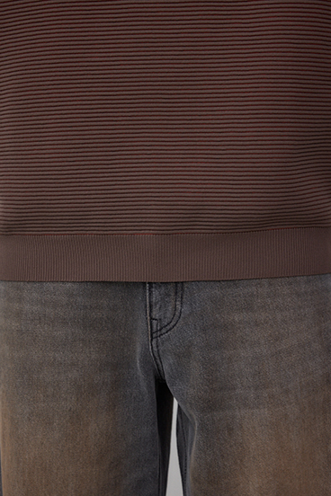 ミックスカラーリップル編みニットトップス 詳細画像