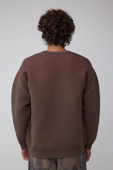 ミックスカラーリップル編みニットトップス 詳細画像