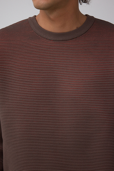 ミックスカラーリップル編みニットトップス 詳細画像