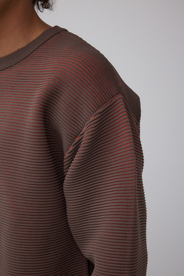 ミックスカラーリップル編みニットトップス 詳細画像