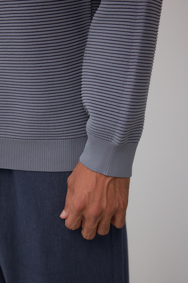 ミックスカラーリップル編みニットトップス 詳細画像