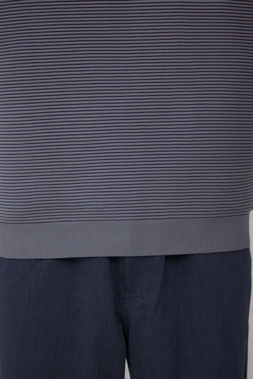 ミックスカラーリップル編みニットトップス 詳細画像