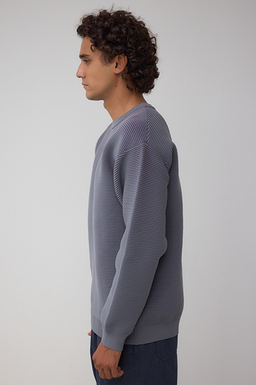 ミックスカラーリップル編みニットトップス 詳細画像