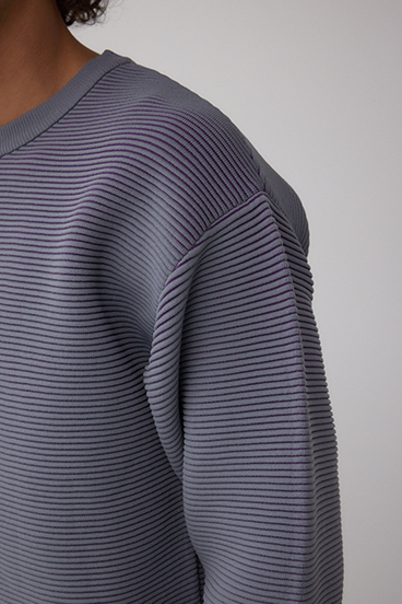 ミックスカラーリップル編みニットトップス 詳細画像