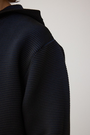 ミックスカラーリップル編みニットパーカー 詳細画像