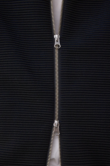 ミックスカラーリップル編みニットパーカー 詳細画像