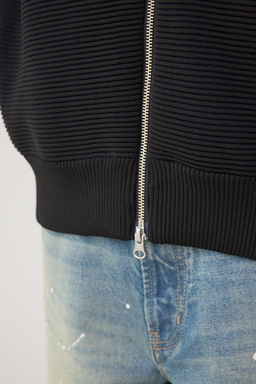 ミックスカラーリップル編みニットパーカー 詳細画像