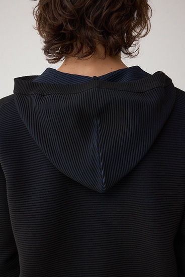 ミックスカラーリップル編みニットパーカー 詳細画像