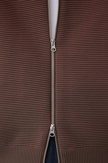 ミックスカラーリップル編みニットパーカー 詳細画像